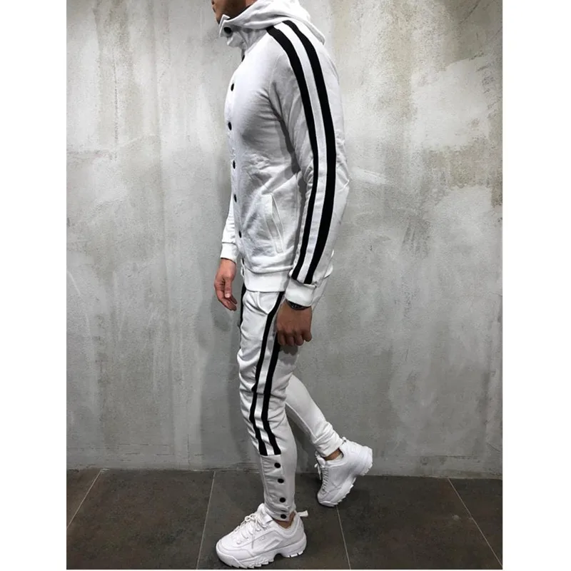 Hot style hooded cardigan men's fashion hip-hop collage casual sports suit | Мужская одежда
