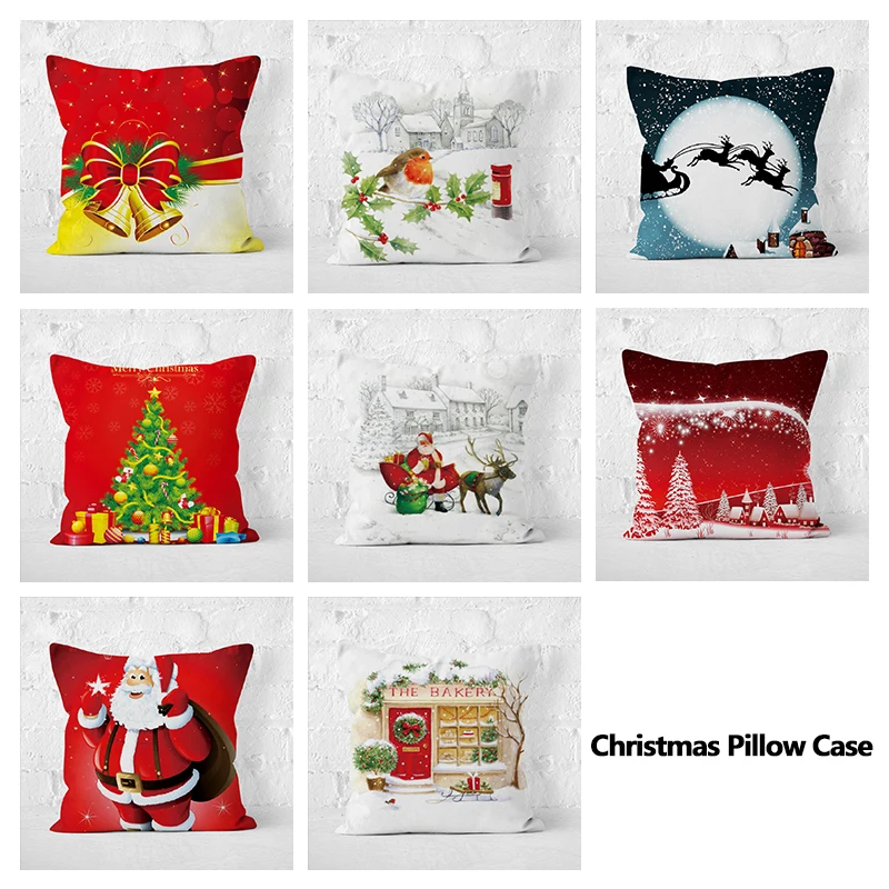 Чехол для подушки Chritmas Hot Sofa из хлопка и льна прекрасный праздничный чехол дома