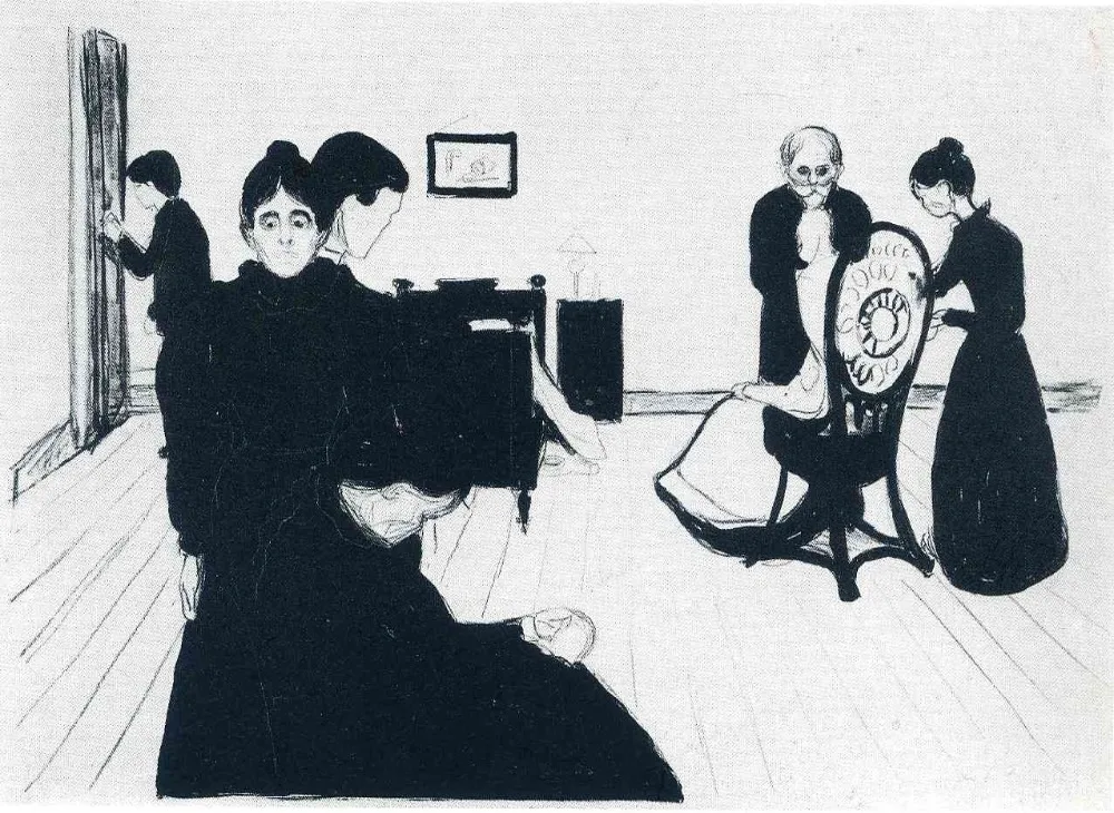 Картина маслом Размножение на льняном холсте the-death-camera-1896 от Edvard Munch 100% ручная
