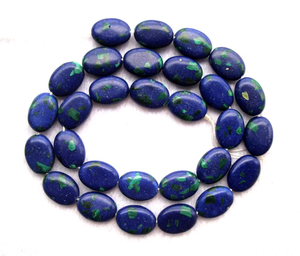 Плоские овальные бусины Azurite из Малахита свободные серьги-браслет | Украшения и