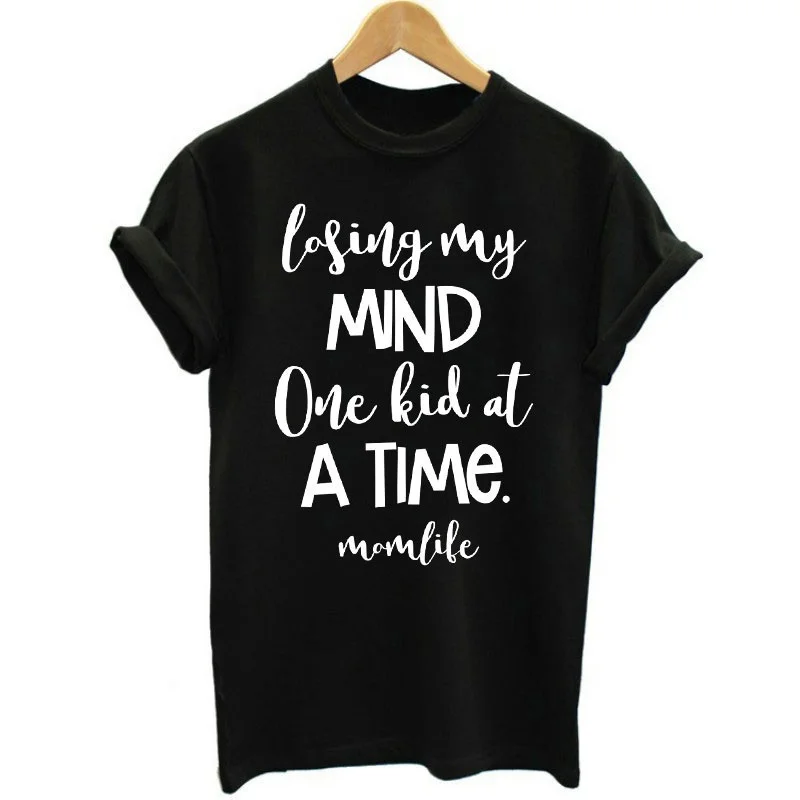Футболка с надписью потеря My Mind one of A TIME MOM LIFE свободная Милая футболка