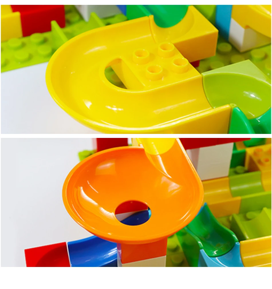 Забавный замок Duplo marble Racing Run лабиринт, Шариковая дорожка Строительные блоки Набор обучающая игрушка кирпичи для детей