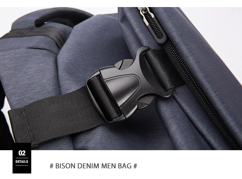 BISON DENIM мужской рюкзак для 15,6 дюймов, рюкзак для ноутбука, USB, Большой Вместительный модный рюкзак для подростков, рюкзак N2794