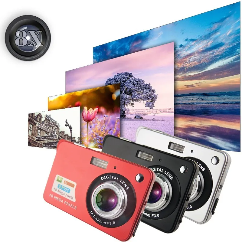 Высокое качество! 1280*720 HD мини цифровая камера 18MP 2 7 &quotTFT 8x Zoom Smile Capture Anti shake