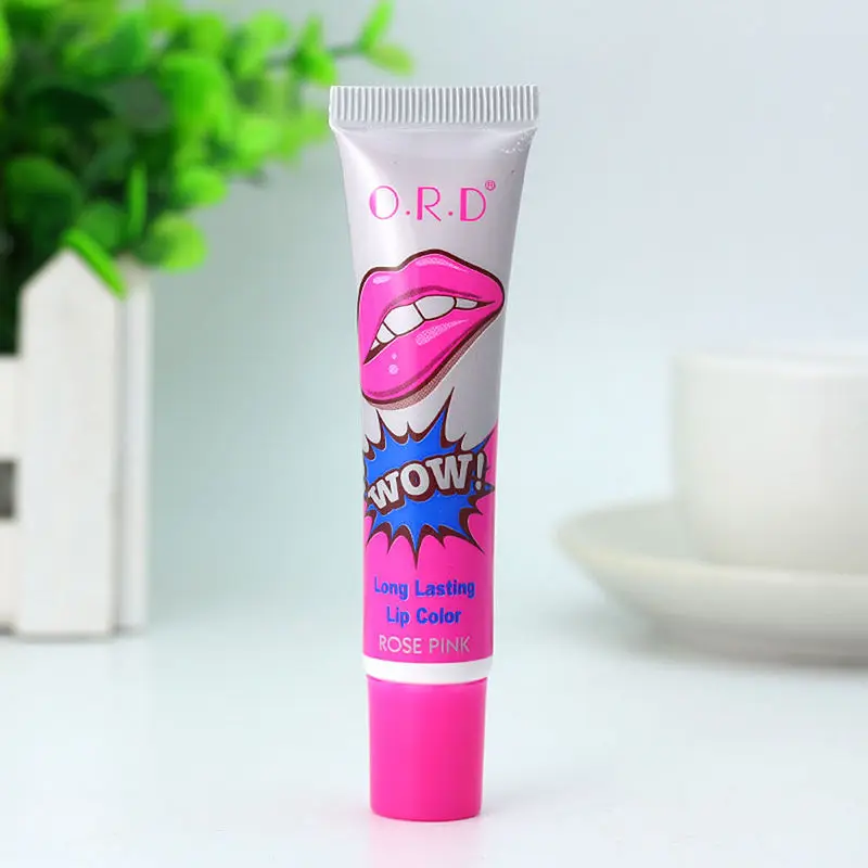 Rose Pink Романтический медведь Batom mate Макияж Губная помада жидкий оттенок длительный блеск для губ татуировка пакет блеск для губ - Цвет: Rose Pink