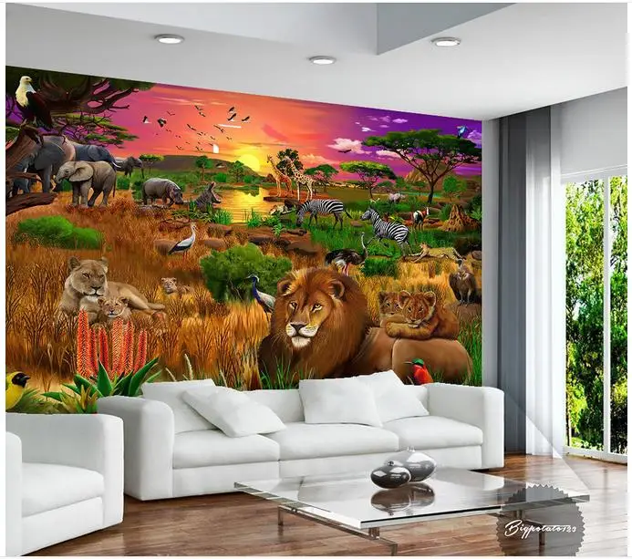 Высококачественные пользовательские 3d обои настенные фрески солнечный свет лес