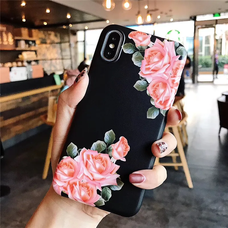 Retro Flowers Phone Case For iphone XS Max X XR 6 S 7 8 Plus Back Cover Fashion IMD Cases Capa |
