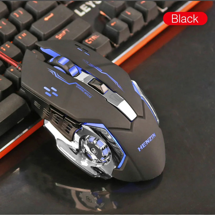Pro эргономичная оптическая игровая мышь RGB с подсветкой 3200 dpi регулируемые проволочные геймерские мыши с 6 кнопками для настольного ПК ноутбука