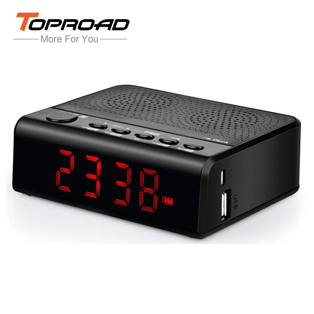 TOPROAD Настольный Bluetooth динамик Портативный беспроводной стерео будильник s