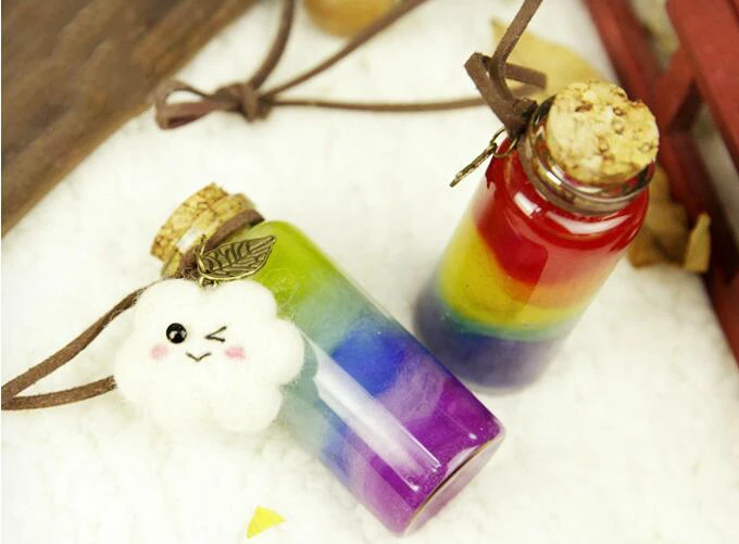 Стеклянная бутылка ватный Войлок набор для рукоделия Радужный ремесло поставка