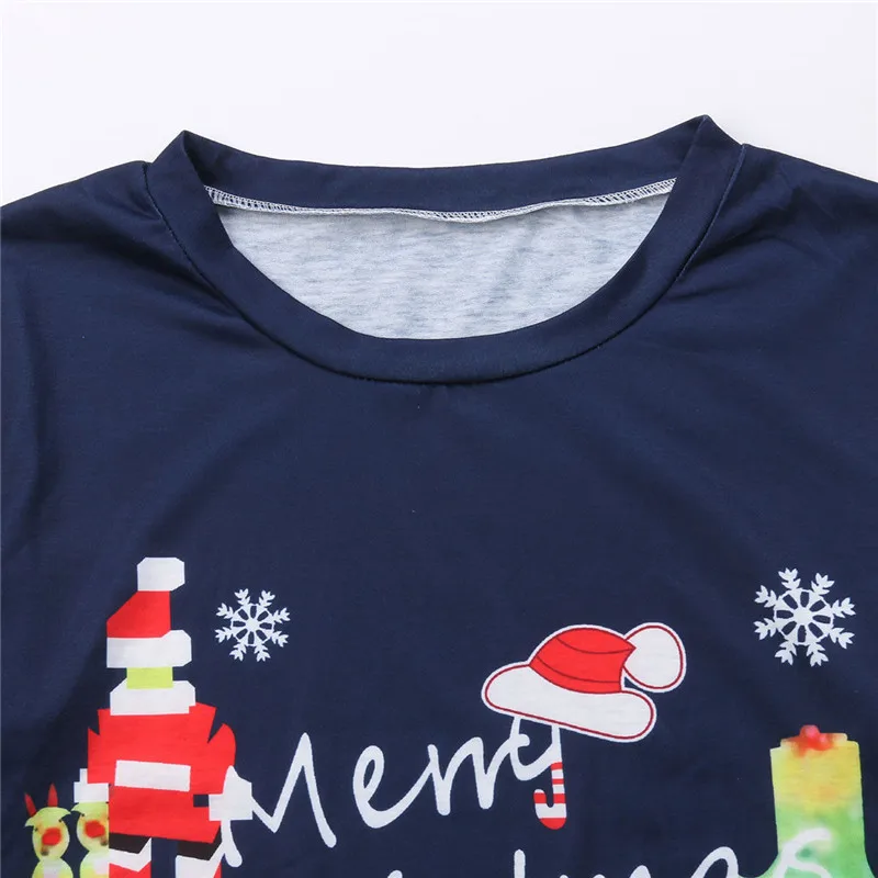 Autumn Winter Family Matching Outfits Dad Mom Kid Baby Christmas Nightwear Sleepwear Pajamas Casual Loose Plus Size Clothing Set | Мать и