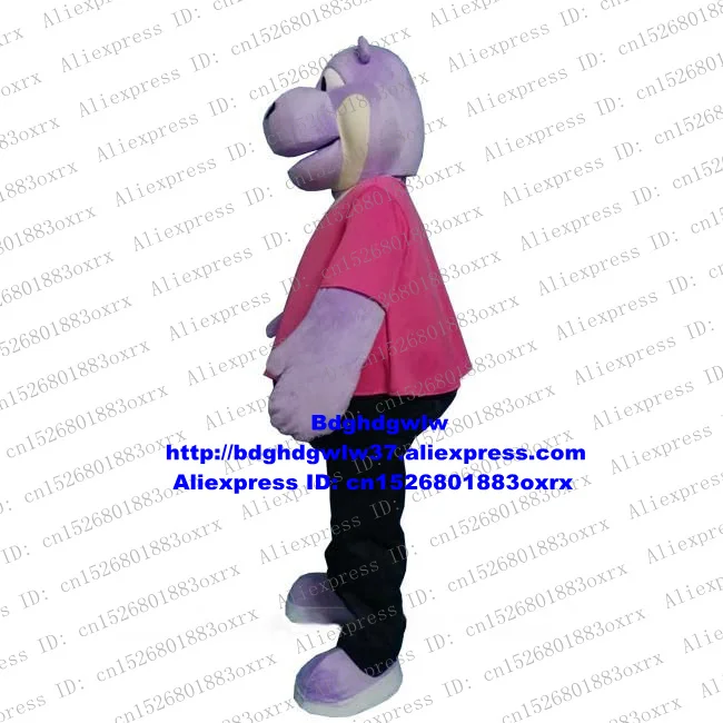 Purple Pink Hippo River Horse Hippopotamus Mascot Costume Adult Cartoon Character Prevalent Prevailing Trade Show Fair zx2500 |