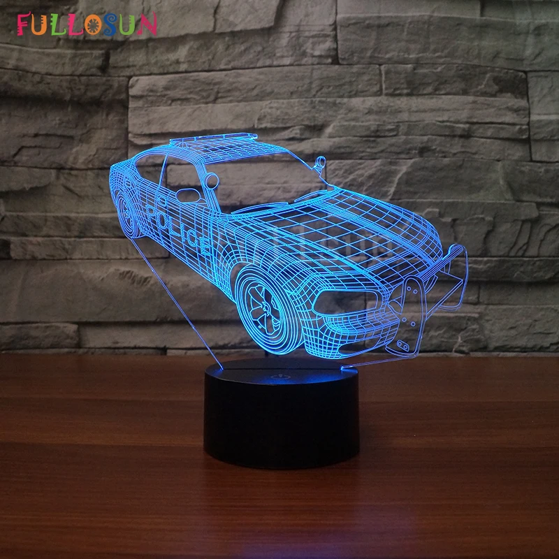 3D лампа красочная Светодиодная для автомобиля Модель USB настольная как украшение