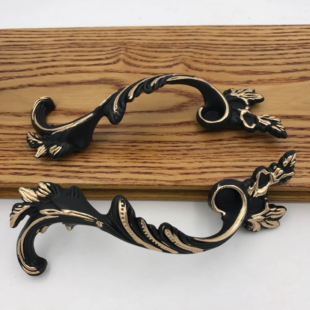 Новое поступление 96 мм антикварная ручка ящика уникальные ручки для шкафа черные