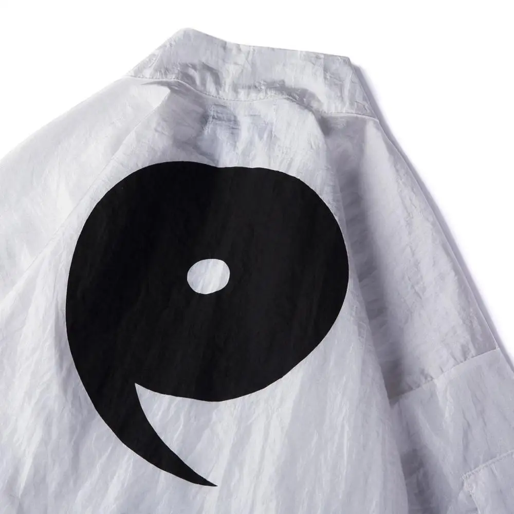 Летний уличный стиль японское кимоно рубашка для мужчин черный белый кардиган в