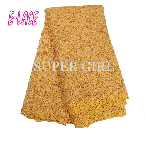 Гипюр Кружево Ткань с вышивкой процесс 5 ярдов Африканский 2017 высокого качества