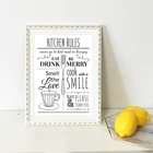 Кухня правила иллюстрации на холсте Печать плакатов Кухня настенный художественный Декор современный минималистский картина без рамки для отделки стен