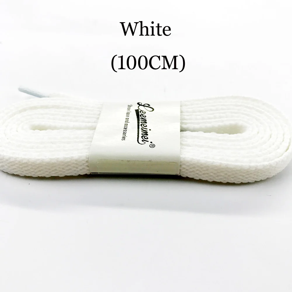 white 100 см шнурки для обуви высокого качества Полиэстер Модные Спортивные Повседневные туфли кружева твердые плоские шнурки Cordones Zapatilla 20 цветов - Цвет: white