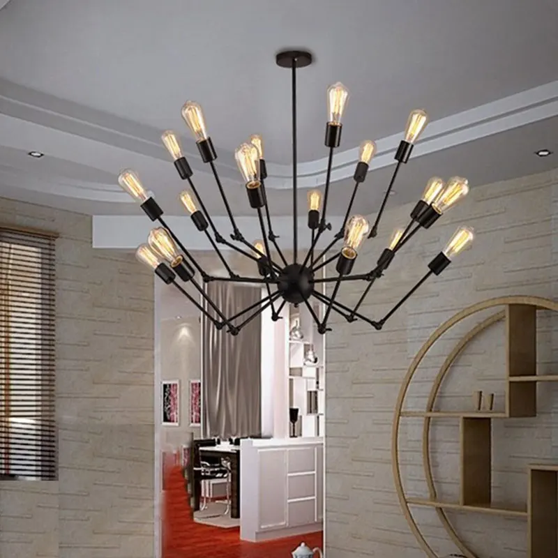 Регулируемая люстра паук винтажная лампа Эдисона Подвесная Ретро стиль