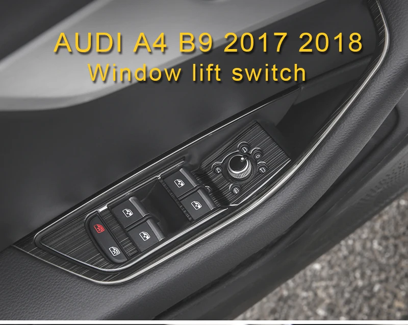 Для Audi A4 A5 S4 S5 B9 авто для панели управления окон Лифт рамка для переключателей, крышка, накладка Стикеры интерьерные аксессуары