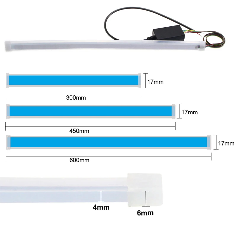 60 см автомобильный Тонкий Гибкий тонкий светодиодный светильник на голову