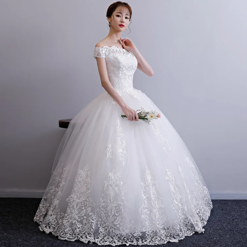 EZKUNTZA новинка 2019 сексуальное свадебное платье принцессы с вырезом лодочкой на