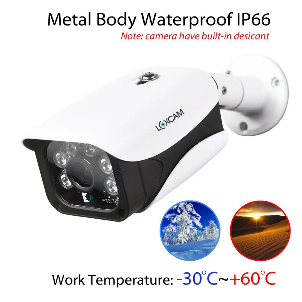 Сетевая IP камера LOXCAM H.265 2 МП/4 МП 2592*1520 водонепроницаемая уличная видеонаблюдения
