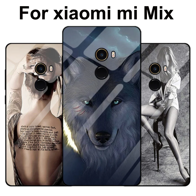Для xiaomi mi x mi x1 чехол wolf girl закаленное стекло силикон ТПУ Рамка стекло жесткая задняя крышка mi x 1 Оболочка Чехол для телефона s