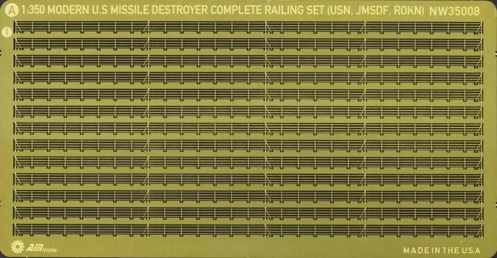 

1/350 Scale Railing: Modern U.S surface vessels ABC/SET Metal Model Precision Accessory