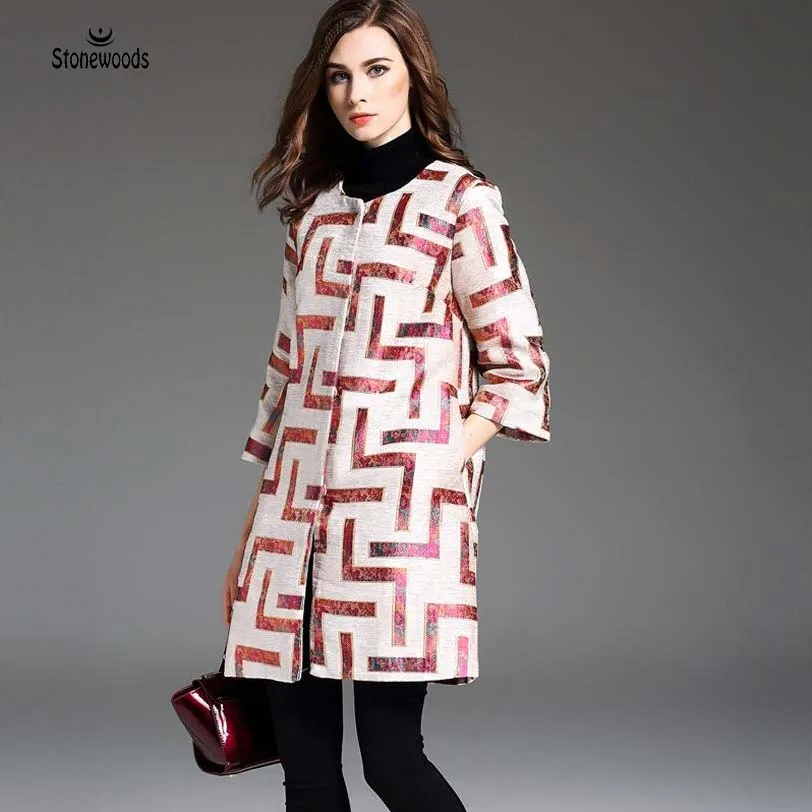 2017 Для женщин весеннее пальто британский стиль элегантный плед Топпер Bohemia