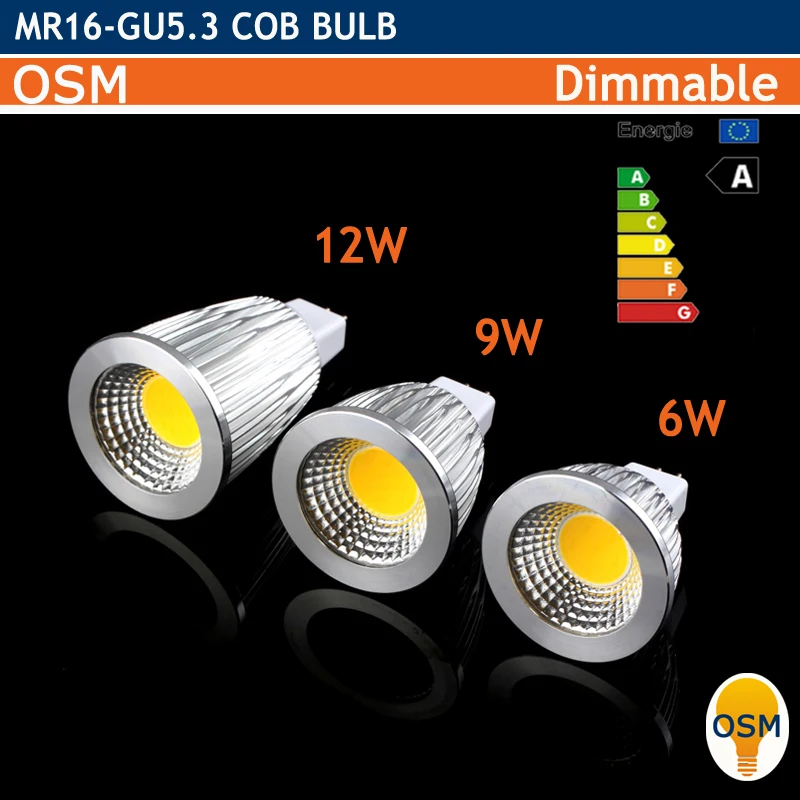 Светодиодная лампа MR16 GU5.3 220 в 12 В 3 Вт 6 9 с регулируемой яркостью Cob прожектор