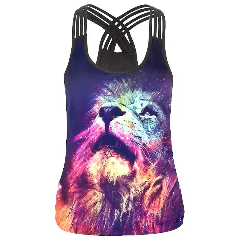 

Yoga Vest Sleeveless for Women Sports Tank Top Printed Slim Yoga Sports Tops Women Yoga Vests 2018 New