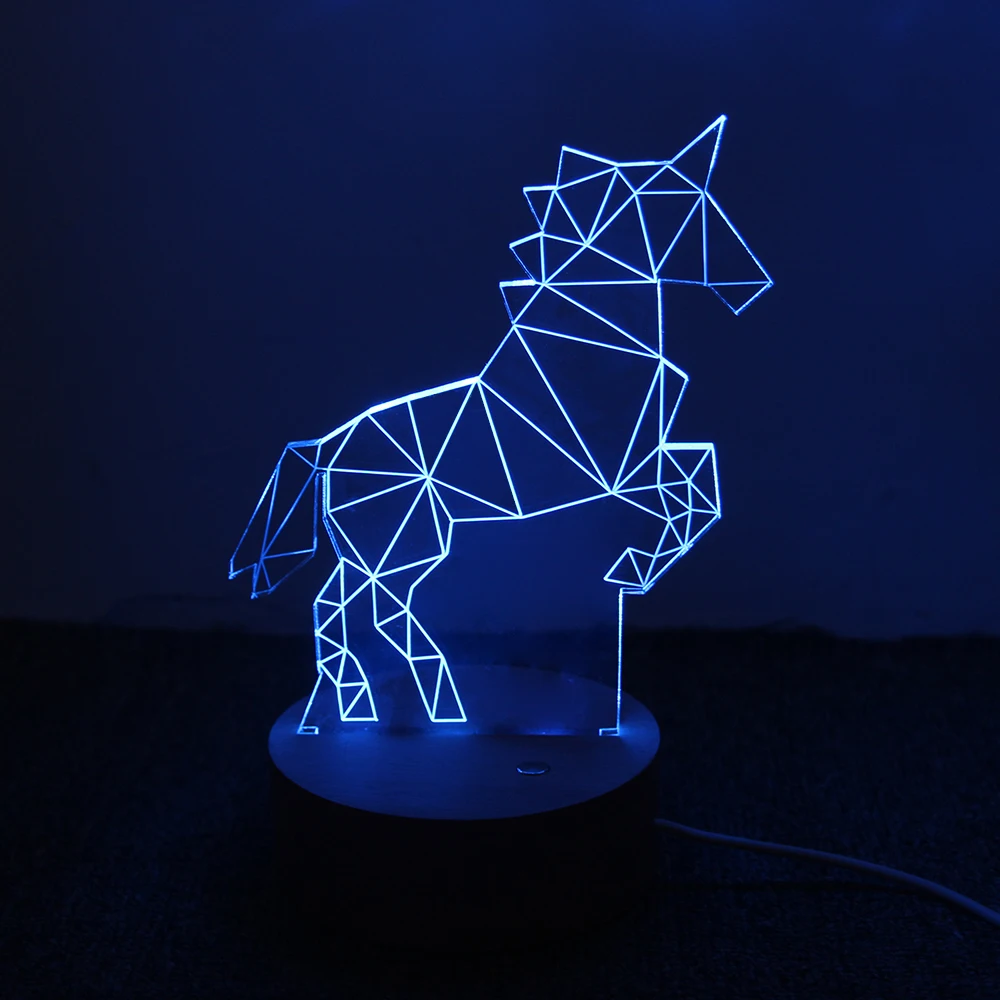 Светильник единорог ночной ing Новое поступление 2019 3D LED креативные подарки Ночной