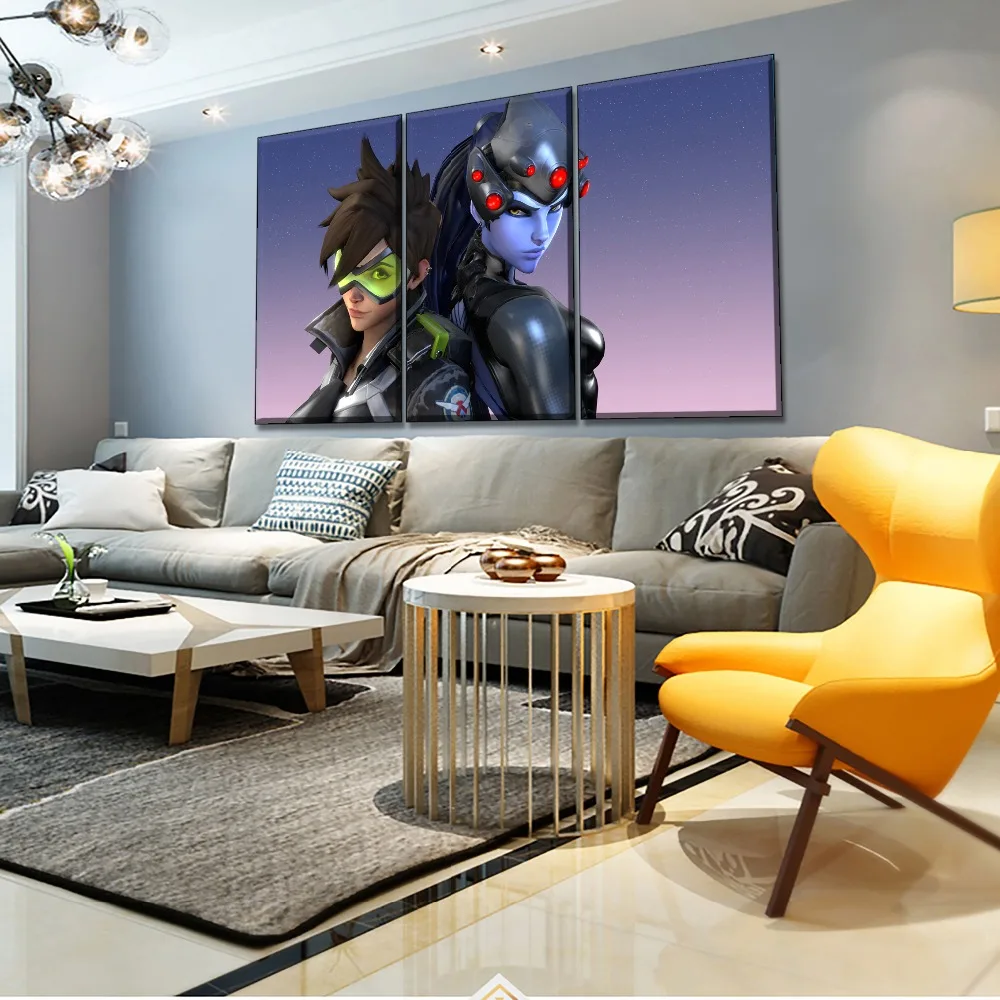 1 панель Overwatch трассировщик и Widowmaker холст живопись современный тип печати HD