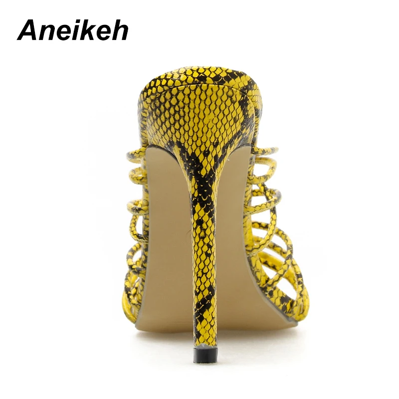 Aneikeh/; женские шлепанцы; туфли на высоком каблуке-шпильке; пикантные туфли-лодочки с ремешком на щиколотке; вечерние модельные туфли; Прямая поставка; Размеры 35-40