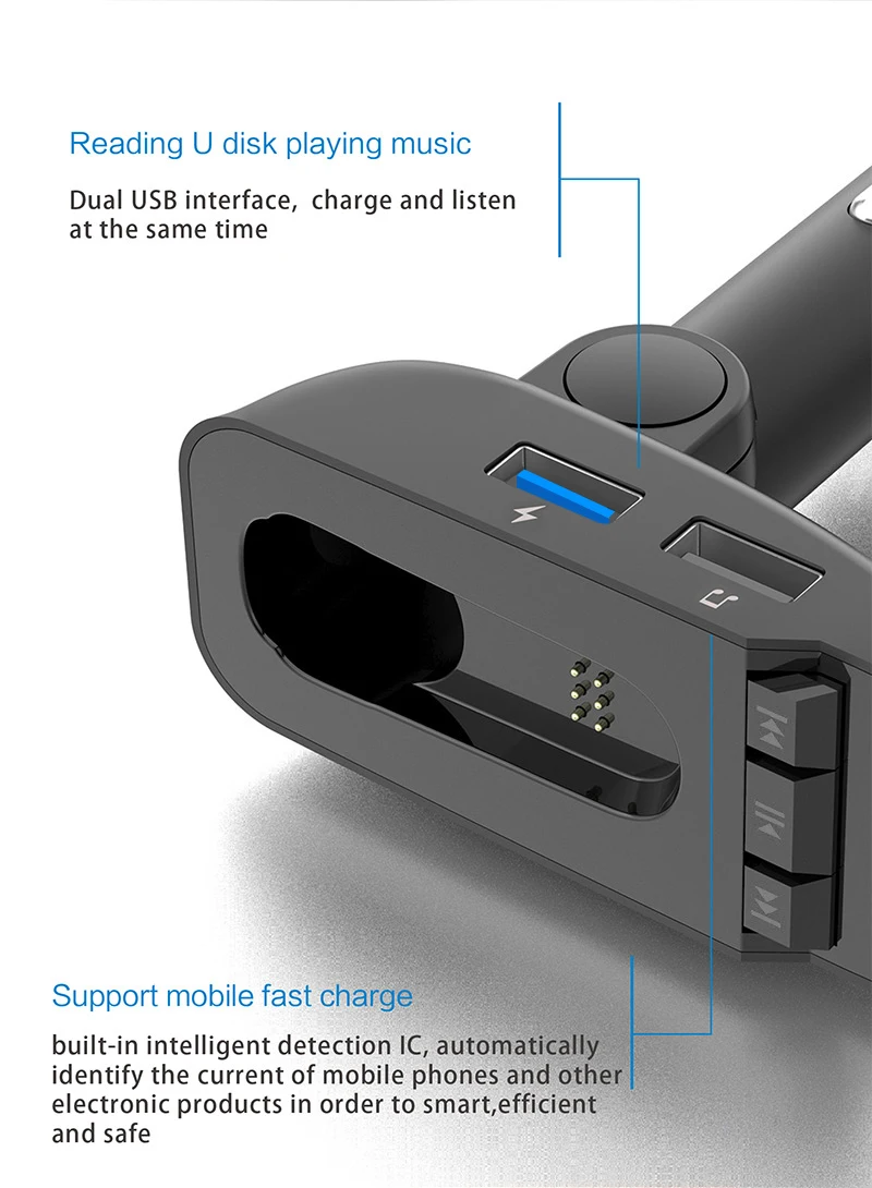 Беспроводная bluetooth-гарнитура CDEN, fm-передатчик, Автомобильный MP3-плеер, aux, аудио, TF карта, u-диск, музыкальный Bluetooth, автомобильный комплект, USB, автомобильное зарядное устройство