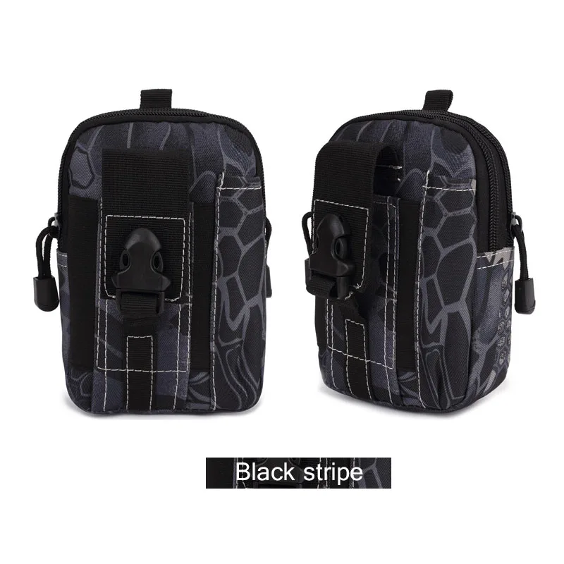 Black stripe Мужская тактическая Сумка Molle, поясная сумка, маленький карман, военная поясная сумка, чехлы для телефона, для бега, путешествий, кемпинга - Цвет: Black stripe