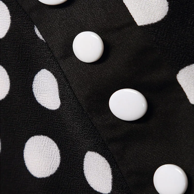 Женское платье в горошек элегантное винтажное туника стиле знаменитостей