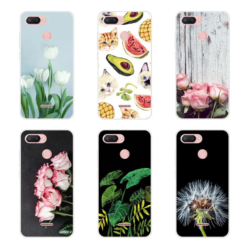xiaomi redmi 6 Case Silicon Popular flowers Painting Soft TPU Back Cover for Protect Phone cases shell |