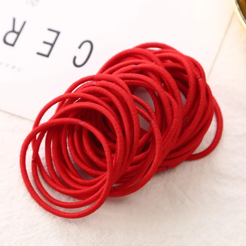 Red Aikelina 50 шт./пакет 4,5 см; резинка для волос резинки для волос для женщин Эластичные Боковые аксессуары, ленты для волос Для женщин для девочек очаровательные галстук Резинки Головные уборы - Цвет: Red