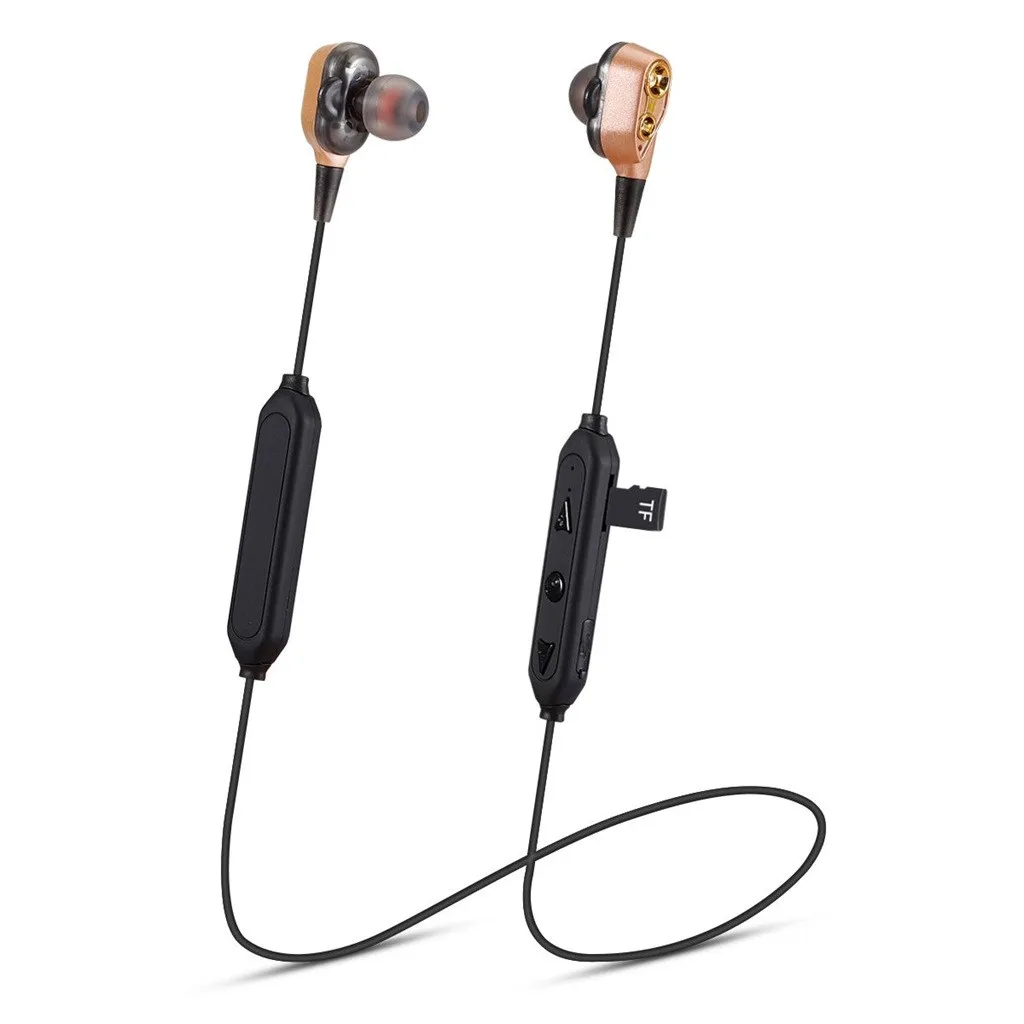 Беспроводные Bluetooth спортивные HIFI наушники с тяжелыми басами, двойной Динамический драйвер, TF карта, наушники для мужчин и женщин, подарки на Рождество и день рождения