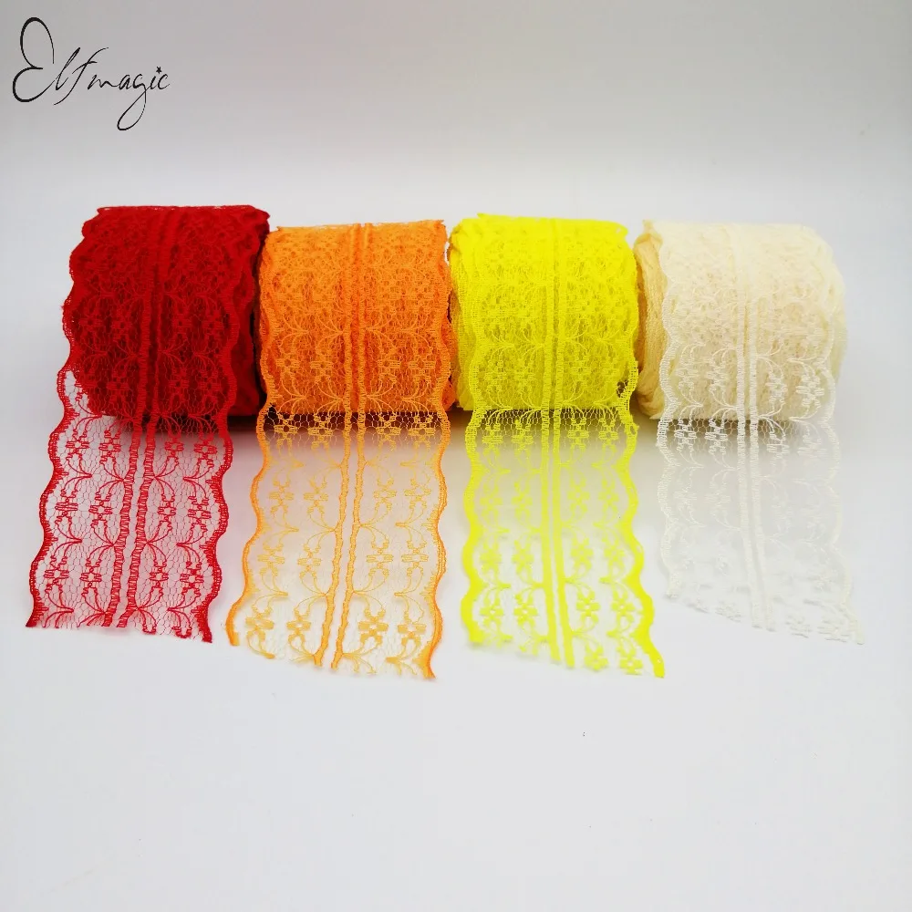 4.5cm*10m Lace roll Ribbon Wedding Decoration Gift packing Material Handmade clothing accessories Sewing Satin Fabric | Дом и сад