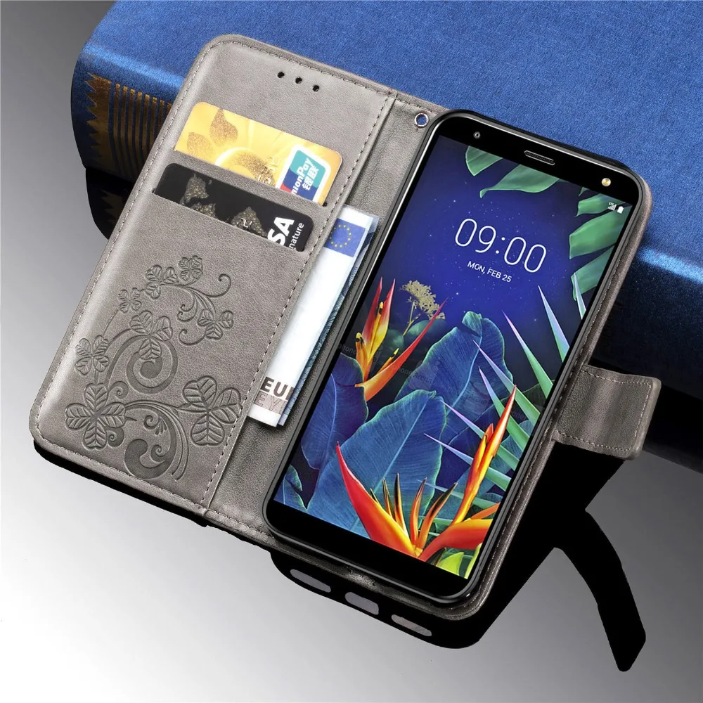 Телефон чехол для LG K40 случай роскошь силиконовой и кожи Ретро Чехол-портмоне с функцией подставки чехол для LG K40 K 40 3D крышка fundas coque
