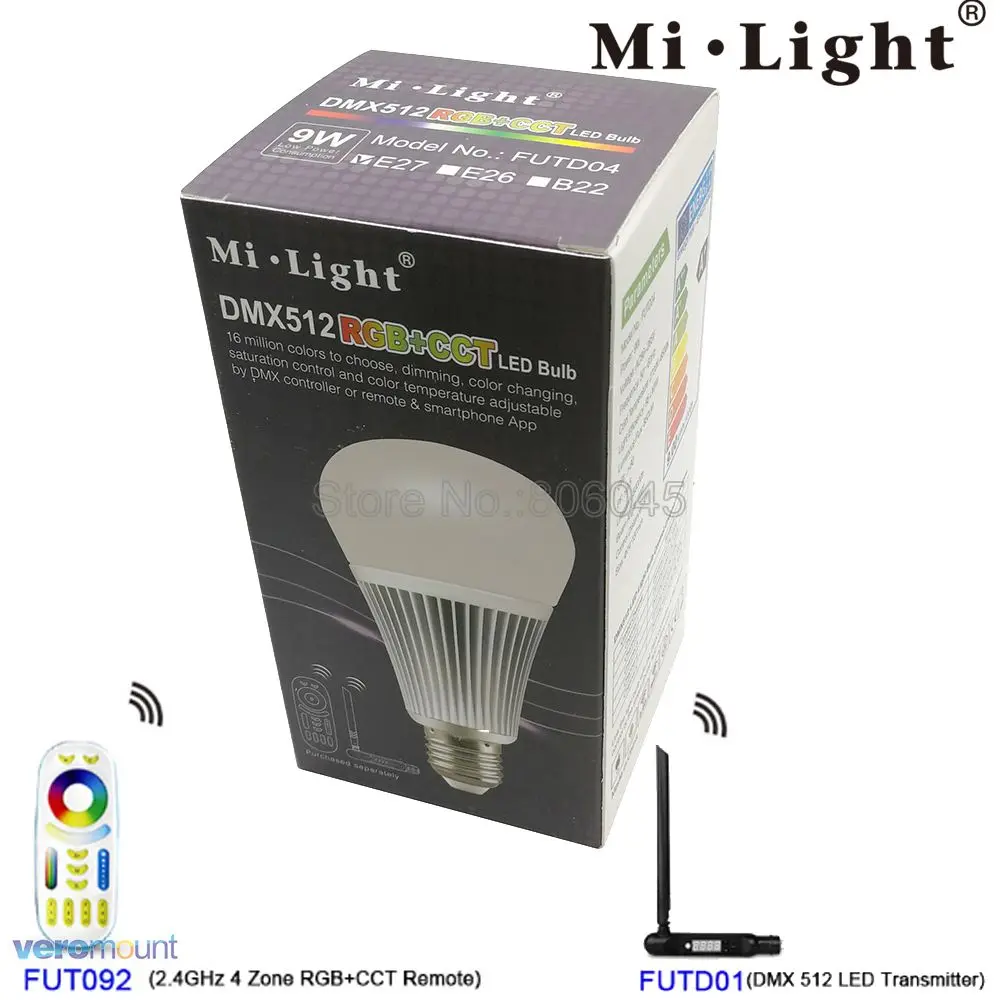Mi светильник FUTD04 E27 9W DMX512 RGB + CCT Светодиодная лампа освещения DMX 512 светодиодный