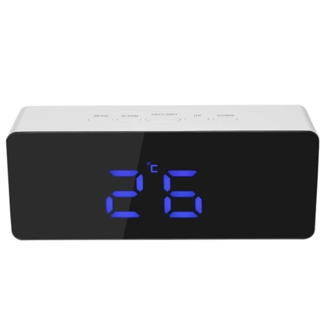 Rectangle Blue Многофункциональный светодиодный зеркальный будильник, часы с цифровым повтором, настольные часы с температурным режимом, светильник для пробуждения, электронный дисплей, Декор для дома и офиса - Цвет: Rectangle Blue