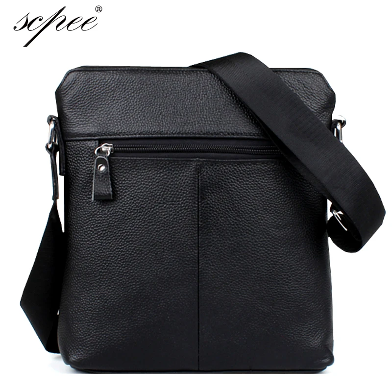 Scpee Новая мужская кожаная сумка мешок бизнес пакет портфель e Рыба схеме мужской