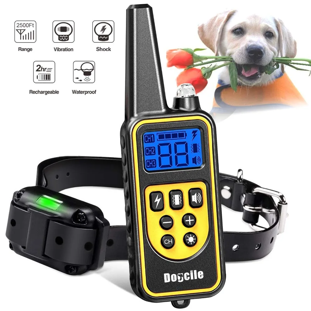 

Dog Training Collar Shock Waterproof Dog Electronic Beep Vibration
