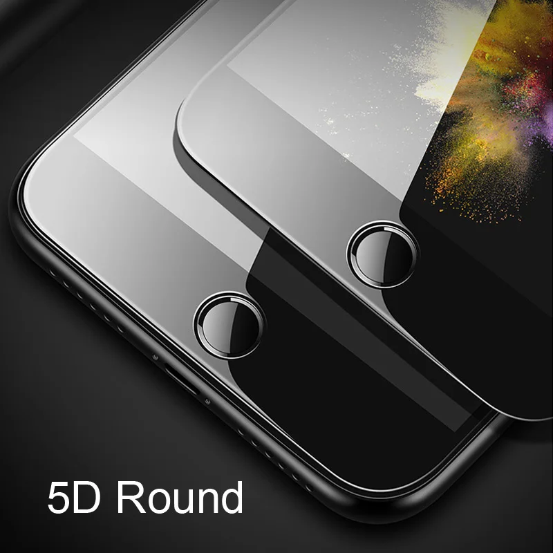 Закаленное стекло 5D для iPhone 6 s 7 Plus защита экрана 8 изогнутое полное покрытие на