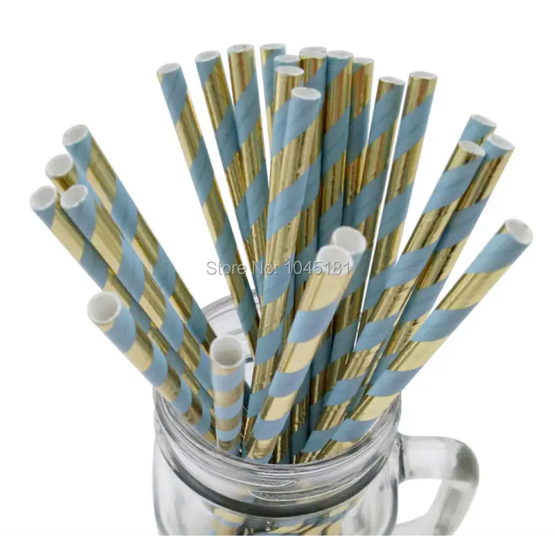 Сине золотые стандартные бумажные стаканчики соломинки салфетки гирлянда с