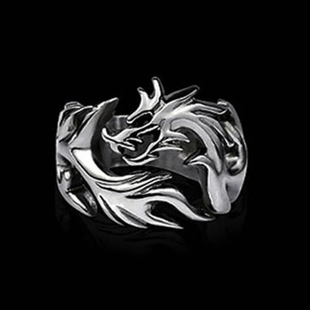 Мужское кольцо с драконом из нержавеющей стали изображением дракона